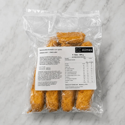 Bastones de Salmón Apanados congelado 500 g — Congelados Fisher