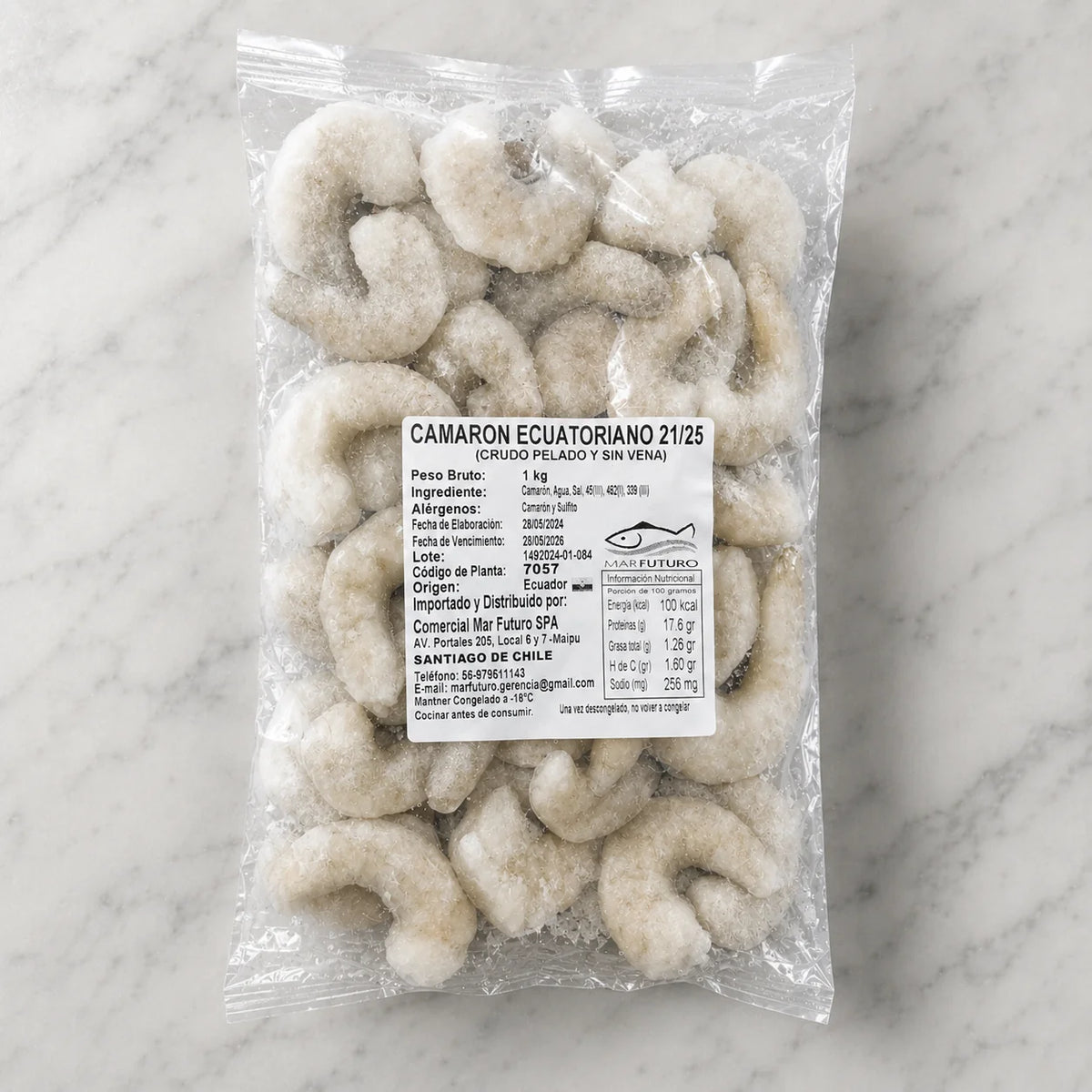 Camarón 21/25 congelado 1 kg — Congelados Fisher