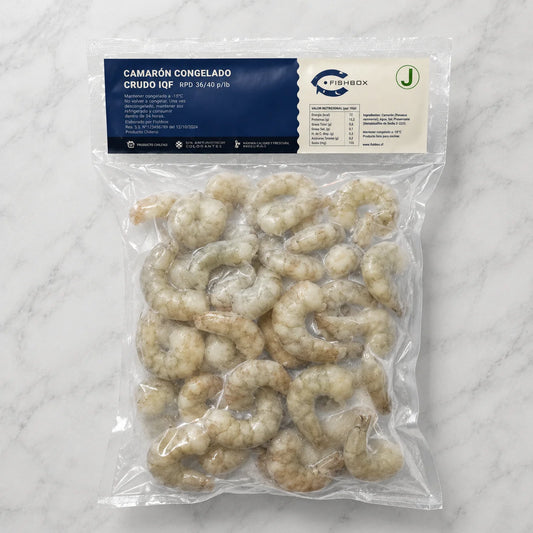 Camarón 36/40 Crudo, Pelado y Desvenado congelado 1 kg — Congelados Fisher