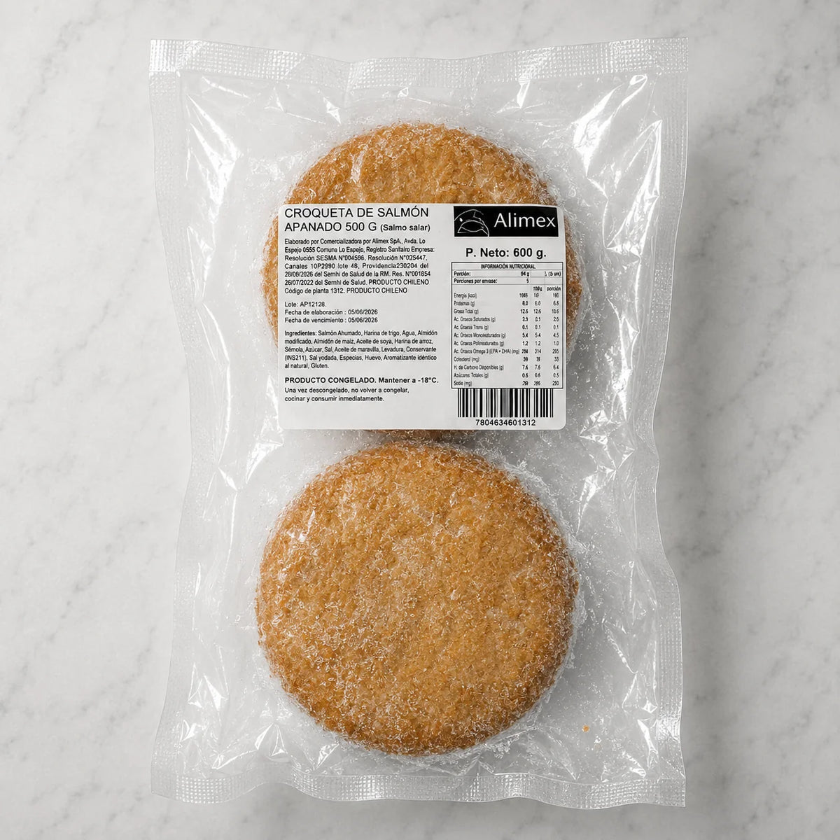 Croquetas de Salmón congelado 500 g — Congelados Fisher