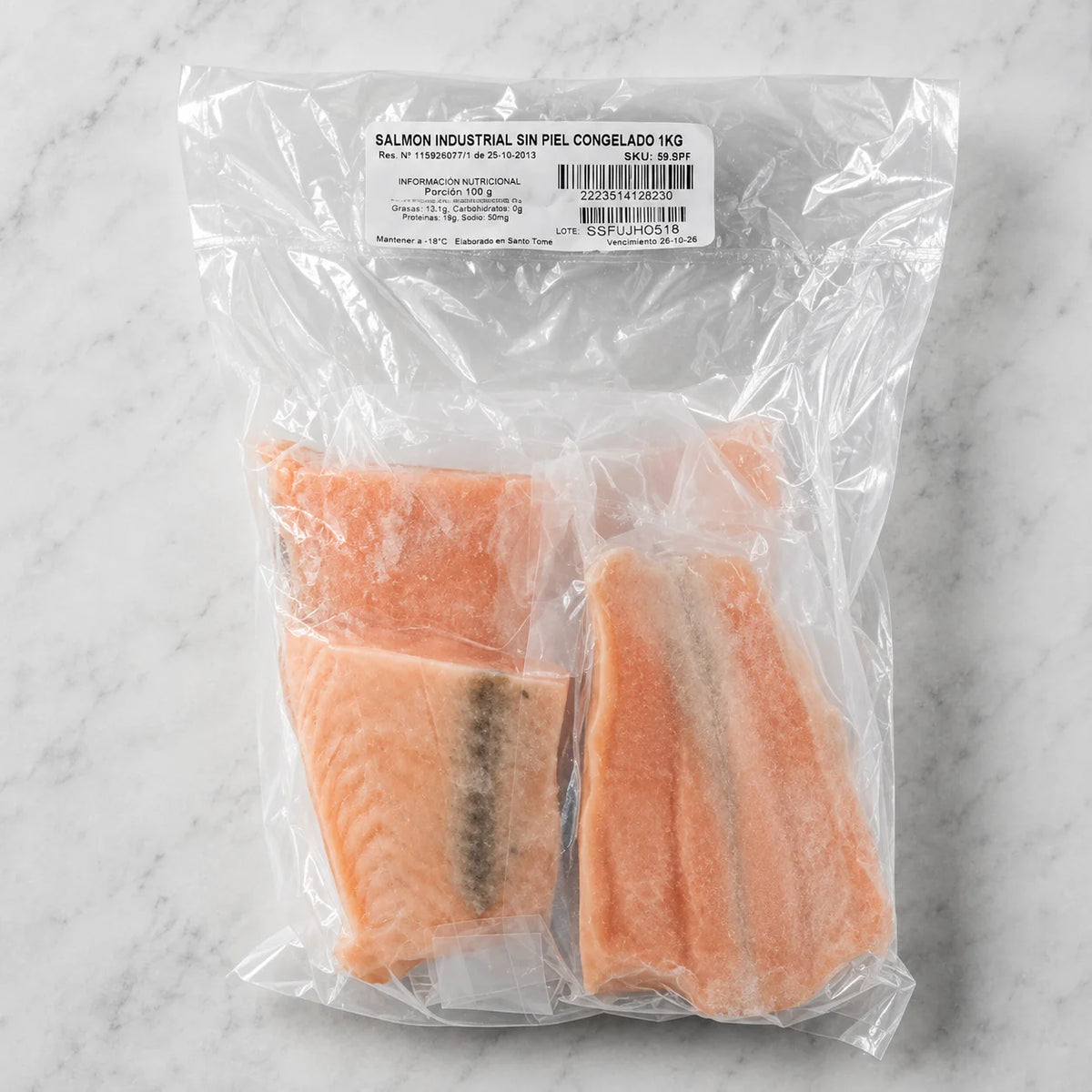 Filete de Salmón Industrial congelado 1 kg — Congelados Fisher