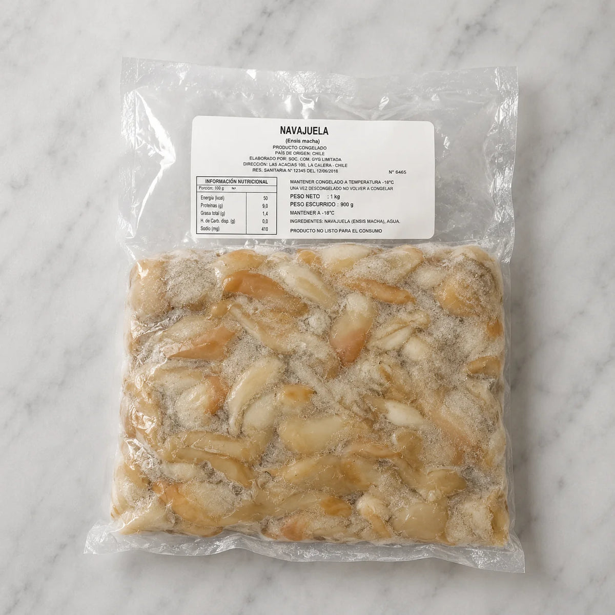 Navajuela Limpia congelado 1 kg — Congelados Fisher